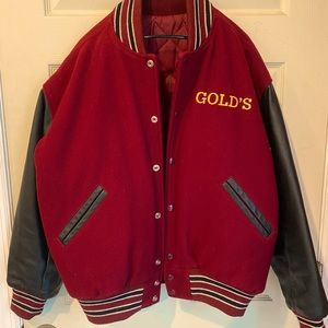 Vintage varsity letterman jacket (Golds) (Bulldog logo)